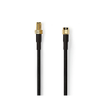 Cavo Antenna | SMA maschio | SMA femmina | Placcato oro | 50 Ohm | Doppio schermo | 15.0 m | Tondo | PVC | Nero | Polybag