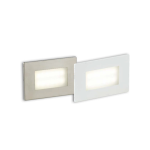 SEGNAPASSI INCASSO LED BOLT BIANCA O NIKEL 3W 200LM 4000K IP65 CON SENSORE 10,7X6,7X3,2CM