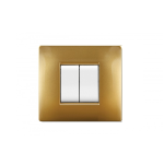 PLACCA SERIE MY LIFE Q 2 POSTI FRUTTI MODULI SABBIA ORO
