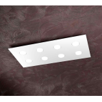 AREA PLAFONIERA RETTANGOLARE 8 X GX53 METALLO BIANCO 