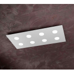 AREA PLAFONIERA RETTANGOLARE 8 X GX53 METALLO GRIGIO