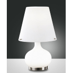 ADE LAMPADA DA TAVOLO BIANCA 1 X G9 + 1 X E14 VETRO SOFFIATO E METALLO