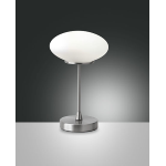 JAP LAMPADA DA TAVOLO NICHEL SATINATO 5W 3000K METALLO E VETRO SOFFIATO