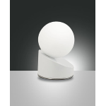 GRAVITY LAMPADA DA TAVOLO BIANCA 5W 3000K METALLO E VETRO SOFFIATO