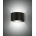 APPLIQUE LED LAO 12W 3000K 1080 LM ALLUMINIO NERO E VETRO CRISTALLO DOPPIA LUCE