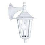 APPLIQUE LANTERNA E27 ALLUMINIO BIANCO DIFFUSORE IN VETRO IP44 16.5 x 21 H35