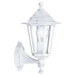 APPLIQUE LANTERNA E27 ALLUMINIO BIANCO DIFFUSORE IN VETRO IP44 16.5 x 23 H32