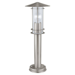 LAMPIONE PIANTANA DA ESTERNO LISIO E27 ACCIAIO INOX DIFFUSORE IN VETRO IP44 Ø17.5 H50