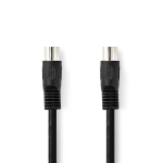 Cavo audio DIN | Maschio a 5 pin DIN | Maschio a 5 pin DIN | Placcato nickel | 1.00 m | Tondo | PVC | Nero | Busta