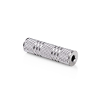 Adattatore audio stereo | 3,5 mm femmina | 3,5 mm femmina | Placcato nickel | Dritta | Metallo | Argento | 1 pz. | Scatola