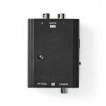 Convertitore audio digitale | Due direzioni | Ingresso collegamento: 1x femmina S / PDIF (RCA) / 1x femmina TosLink | Uscita collegamento: 2x RCA Femmina | eARC | Manuale | Nero