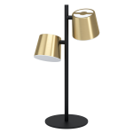 LAMPADA DA TAVOLO ALTAMIRA 2 X GU10 LED 2 X 4,6W 3000K BINARIO NERO CON DUE SPOT FISSI Ottone 25.5 x 18 H50.5