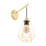 APPLIQUE TARBES 1 X E27 PARALUME RETICOLATO IN OTTONE SPAZZOLATO 15.5 x 27.5 H34.5