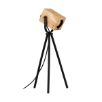 LAMPADA DA TAVOLO AYLES 1 X GU10 STRUTTURA METALLO NERO E LEGNO H 475