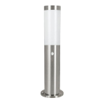 PIANTANA HELSINKI 1 X E27 STRUTTURA ACCIAIO INOX DIFFUSORE POLICARBONATO SENSORE PIR CREPUSCOLARE IP44 Ø7.5 H45