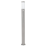 PIANTANA HELSINKI 1 X E27 STRUTTURA ACCIAIO INOX DIFFUSORE POLICARBONATO BIANCO SENSORE PIR CREPUSCOLARE IP44 Ø7.5 H110