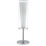 LAMAPDA DA TAVOLO PINTO 1 X E27 STRUTTURA METALLO CROMATO DIFFUSORE VETRO OPACO Ø11 H50