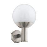 APPLIQUE NISIA-Z 1 X E27 LED 9W 2700K - 6500K RGB + TW CAMBIO COLORE TELECOMANDO E APP ACCIAIO INOX DIFFUSORE POLICARBONATO BIANCO IP44 20 x 22 H31.5