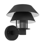 APPLIQUE CHIAPPERA 1 X E27 STRUTTURA METALLO NERO INTERNO BIANCO IP44 22 x 24.5 H22.5