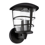 APPLIQUE ALORIA 1 X E27 STRUTTURA LEGA IN ALLUMINIO NERO DIFFUSORE POLICARBONATO TRASPARENTE IP44 17 x 19 H22.5