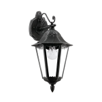 APPLIQUE DA ESTERNO 1 X E27 STRUTTURA LEGA IN ALLUMINIO NERO PATINA ARGETNO DIFFUSORE VETRO TRASPARENTE IP44 20 x 28.5 H47.5