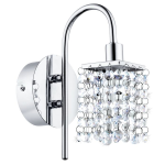 APPLIQUE ALMONTE G9 LED 3W INCLUSA STRUTTURA METALLO CROMATO DETTAGLI CRISTALLO IP44 11 x 17 H23