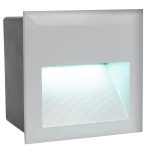 SEGNAPASSO DA ESTERNO ZIMBA-LED LEGA IN ALLUMINIO ARGENTO IP65 14 x 14 H0.5 Foro Ø13.3