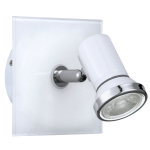 APPLIQUE TAMARA 1 GU10 LED 3,3W INCLUSA STRUTTURA METALLO BIANCO E CROMATO IP44 12 x 12