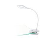 LAMPADA DA TAVOLO A PINZA CABADO LED 3W 3000K 80Lm STRUTTURA POLICARBONATO BIANCO SNODABILE 12 x 6.5 H42