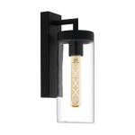 APPLIQUE DA ESTERNO BOVOLONE 1 X E27 STRUTTURA LLUMINIO NERO DIFFUSORE VETRO IP44 11 x 15,5 x H34