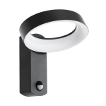 APPLIQUE DA ESTERNO PERNATE 11W LED 3000K 1250Lm STRUTTURA ALLUMINIO NERO IP44 SENSORE CREPUSCOLARE E PIR 25 x 17 x H23,5