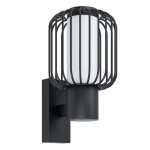 APPLIQUE RAVELLO 1 X E27 STRUTTURA METALLO NERO DIFFUSORE POLICARBONATO OPACO IP44 16.5 x 22.5 H27.5