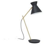 LAMPADA DA TAVOLO AMEZAGA 1 X E27 DA STUDIO METALLO NERO E OTTONE H.60H