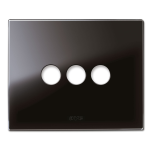 PLACCA NEW STYLE 44 VETRO NERO ASSOLUTO 3 MODULI A LEVETTA