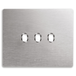 PLACCA NEW STYLE 44 ALLUMINIO SPAZZOLATO 3 MODULI A LEVETTA AVE