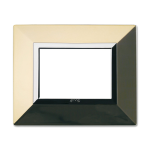 PLACCA AVE ZAMA 44 OTTONE LUCIDO CON CORNICE CROMATA 3 MODULI 
