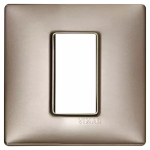 Placca 1M nichel perlato 1 MODULO METALLO SERIE VIMAR PLANA