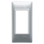 Placca 1M pannelli argento opaco 1 MODULO TECNOPOLIMERO SERIE VIMAR PLANA 