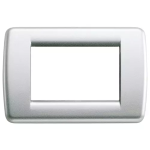 Placca Rondò 3M argento METALLO PRESSOFUSO SERIE VIMAR IDEA RONDÒ