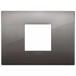 Placca Classic 2M centrali cromo nero METALLO SERIE VIMAR ARKÈ