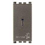 Alimentatore USB C 5V 1,5A 1M Metal SERIE VIMAR ARKÈ