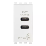 Alimentatore USB C+C 5V 3A 1M bianco SERIE VIMAR ARKÈ