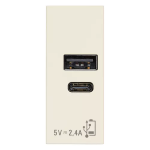 Alimentatore USB A+C 5V 2,4A canapa SERIE VIMAR LINEA