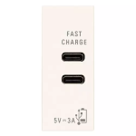 Alimentatore USB C+C 5V 3A bianco SERIE VIMAR LINEA