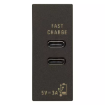 Alimentatore USB C+C 5V 3A nero SERIE VIMAR LINEA