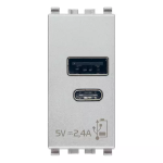 Alimentatore USB A+C 5V 2,4A 1M Next SERIE VIMAR EIKON