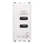Alimentatore USB C+C 5V 3A 1M bianco SERIE VIMAR EIKON