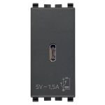 Alimentatore USB C 5V 1,5A 1M grigio SERIE VIMAR EIKON