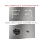 PLACCA MULTIMODULO PERSONALIZZABILE ALLUMINIO NATURALE 2+2M AVE VERA 44