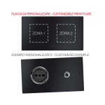 PLACCA MULTIMODULO PERSONALIZZABILE ALLUMINIO ANTRACITE 2+2M AVE